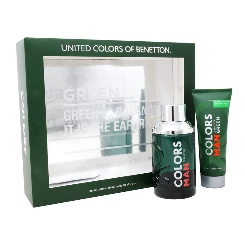 SET C BENETTON COLORS MAN GREEN 100ML. EDT+DESODORANTE