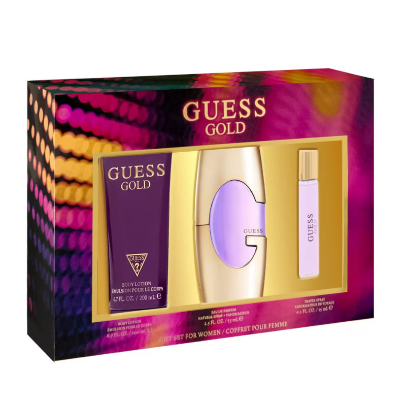 SET C GUESS GOLD 75ML. EDT+GEL+DESODORANTE