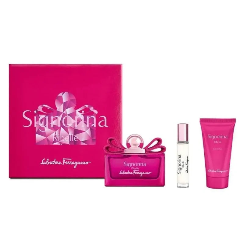 SET D FERRAGAMO SIGNORINA 100ML. EDP+CREMA+MINI