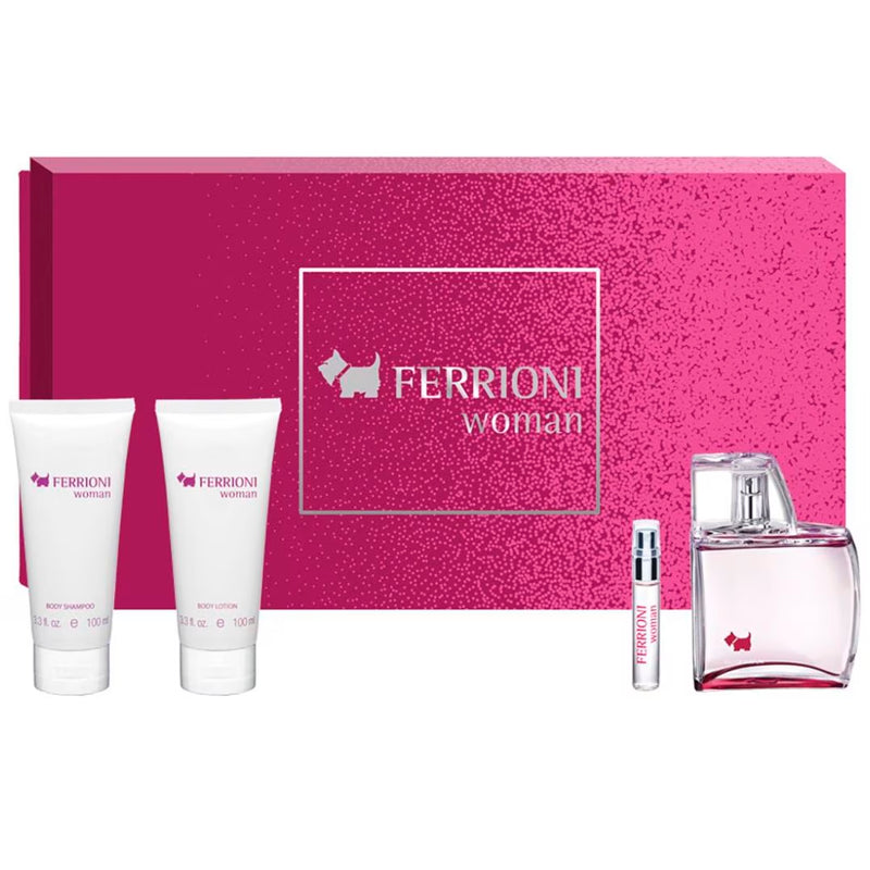SET D FERRIONI WOMAN 100ML. EDP+CREMA+SHAMPOO+MINI